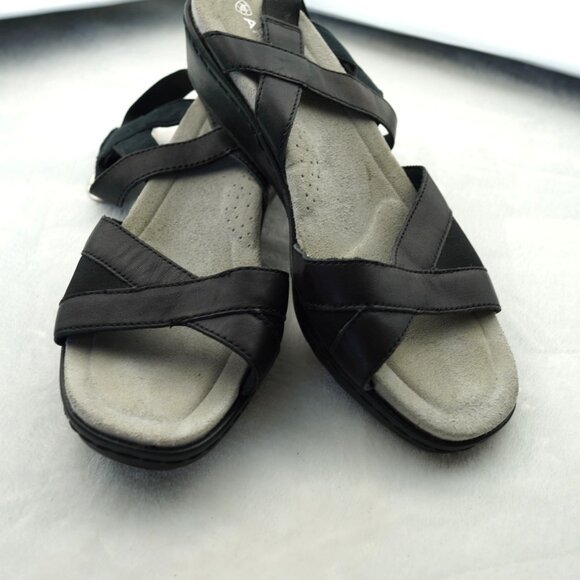 Ariat Black Leather Comfort Sandals Size 8B - Picture 2 of 11